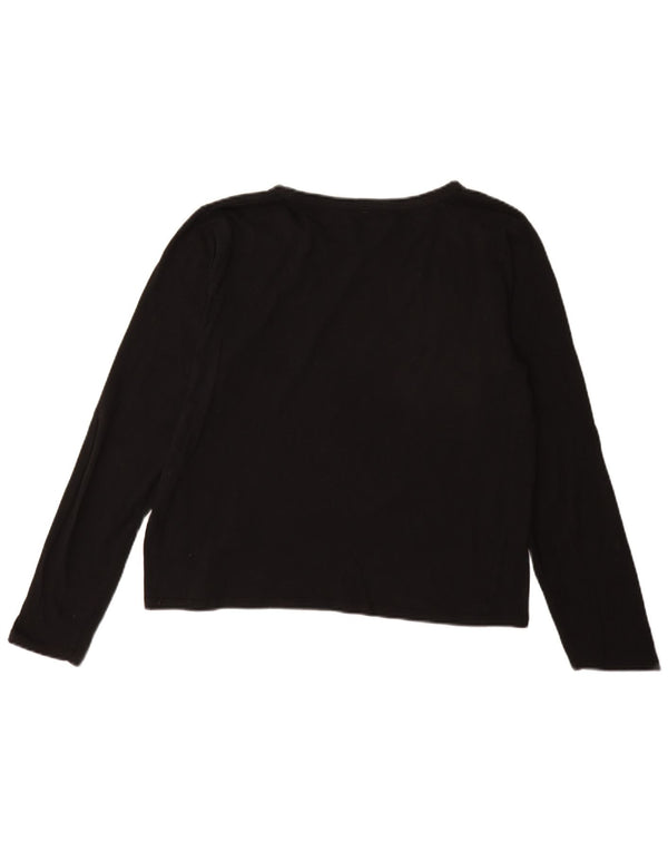 Top femeie Zara cu mânecă lungă UK 18 XL bumbac negru