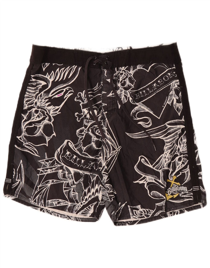Pantaloni scurți de înot grafic pentru bărbați Billabong, mari, negru, cu flori din poliester