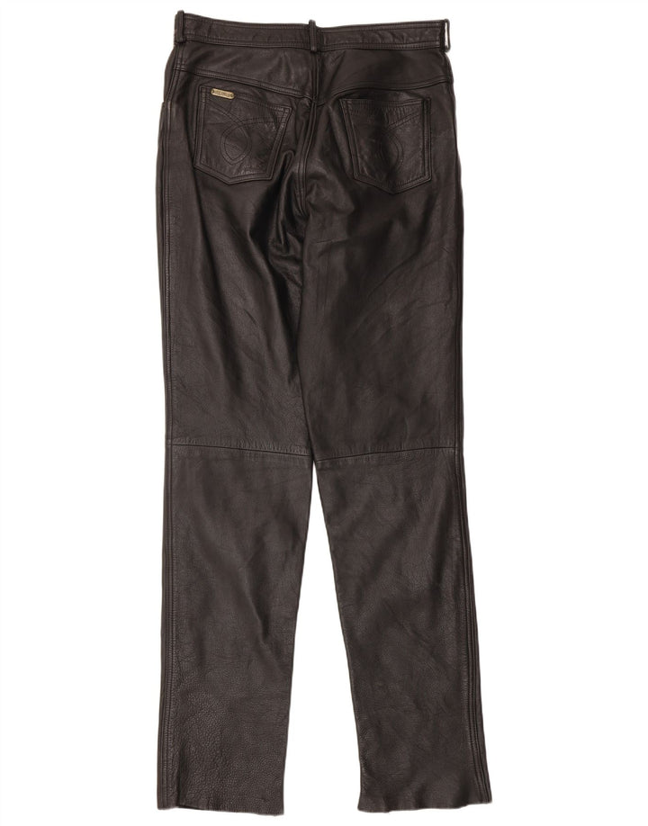 Pantaloni subțiri din piele pentru bărbați Linus L34 L34 negru
