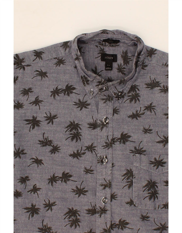 J. CREW Mens Shirt Large Grey Floral Cotton Vintage J. Crew and Second-Hand J. Crew from Messina Hembry 
