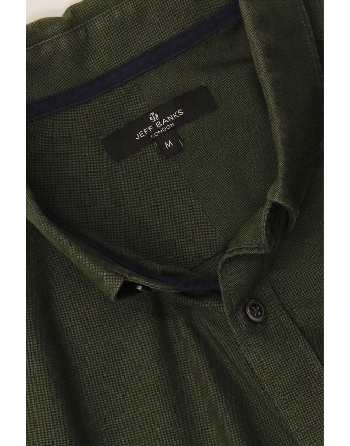 JEFF BANKS Mens Shirt Medium Khaki Cotton Vintage Jeff Banks and Second-Hand Jeff Banks from Messina Hembry 