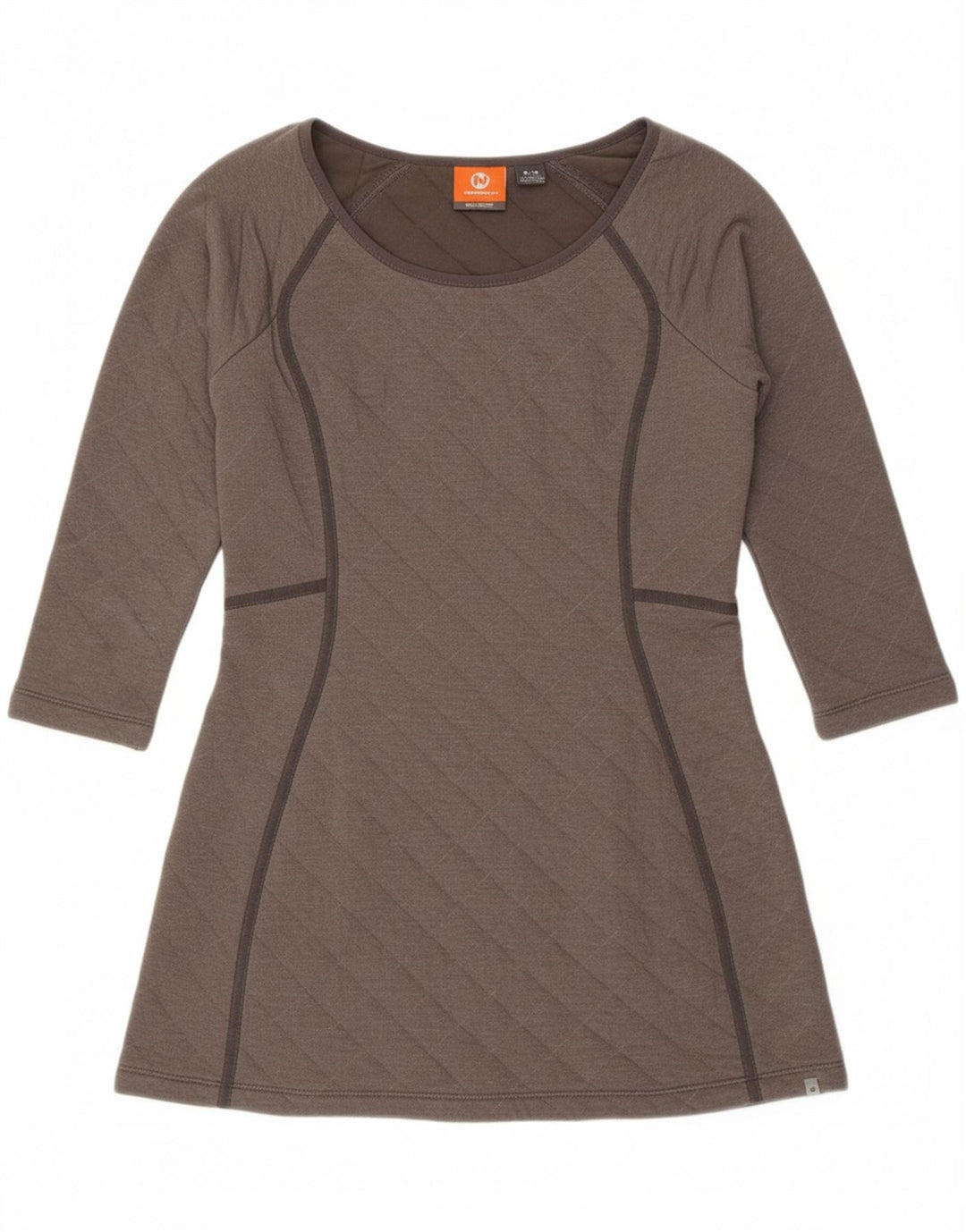 MERRELL Womens Long Sleeve Basic Dress UK 12 Medium Grey Check Cotton Vintage Merrell and Second-Hand Merrell from Messina Hembry 
