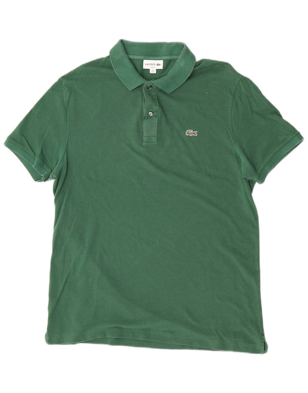 Tricou polo pentru bărbați Lacoste Slim Fit Mărimea 6 XL Bumbac verde