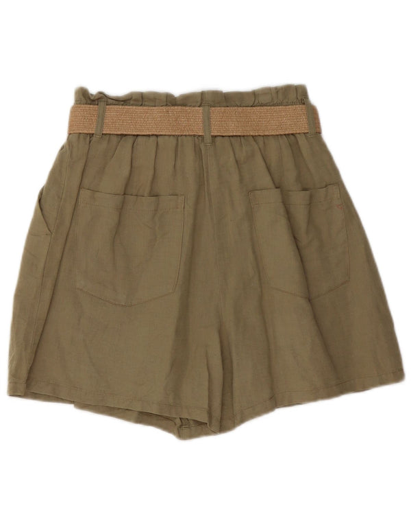 Pantaloni scurți chino cu talie înaltă pentru femei Zara Medium W30 Kaki In
