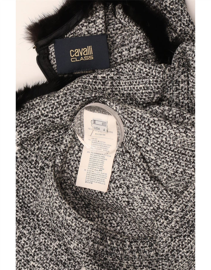 Bluză Crop pentru femei Cavalli cu mâneci 3/4 Top IT 40 Bumbac negru mic