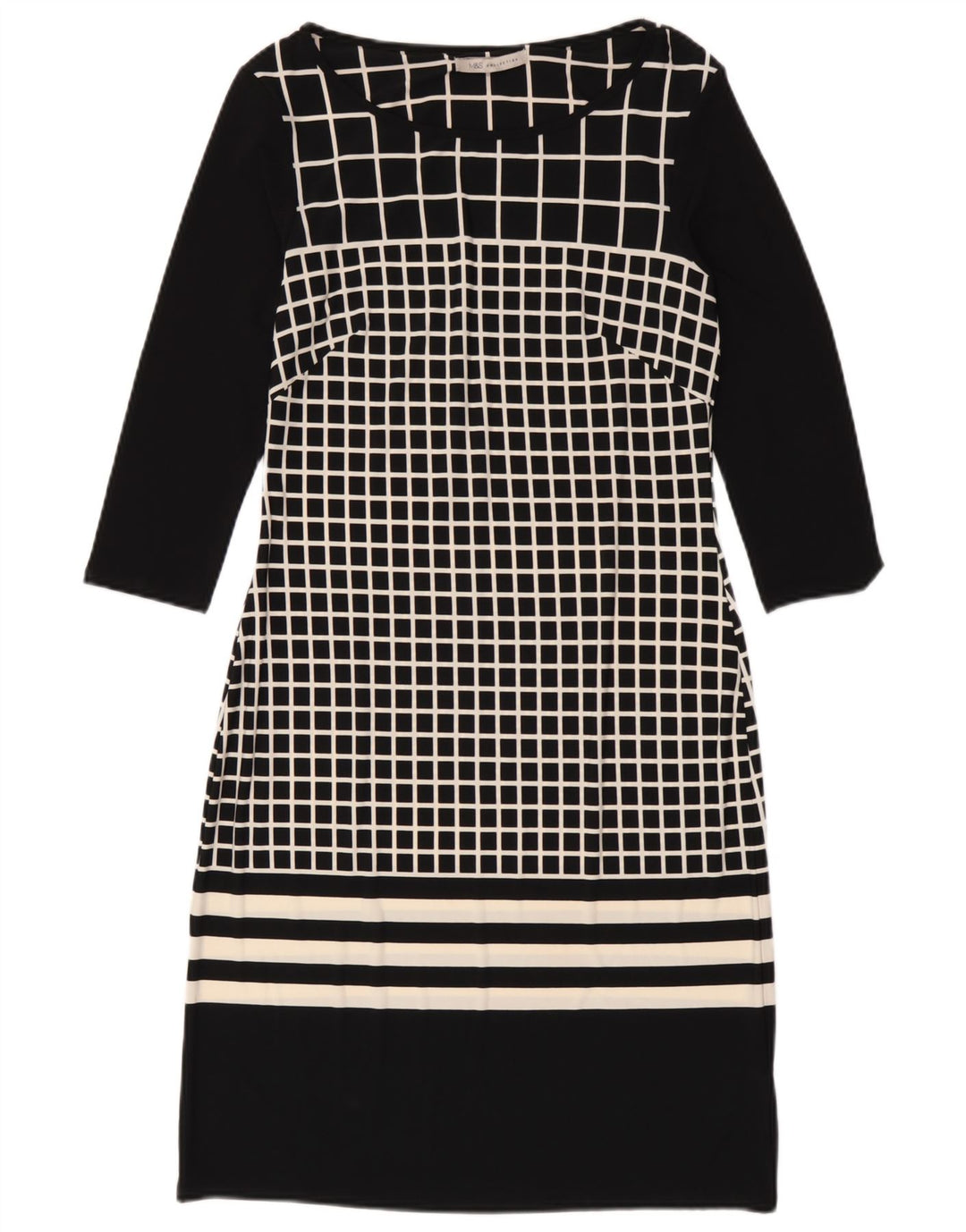 Rochie teacă pentru femei Marks & Spencer, cu mâneci 3/4, UK 8, mic, negru