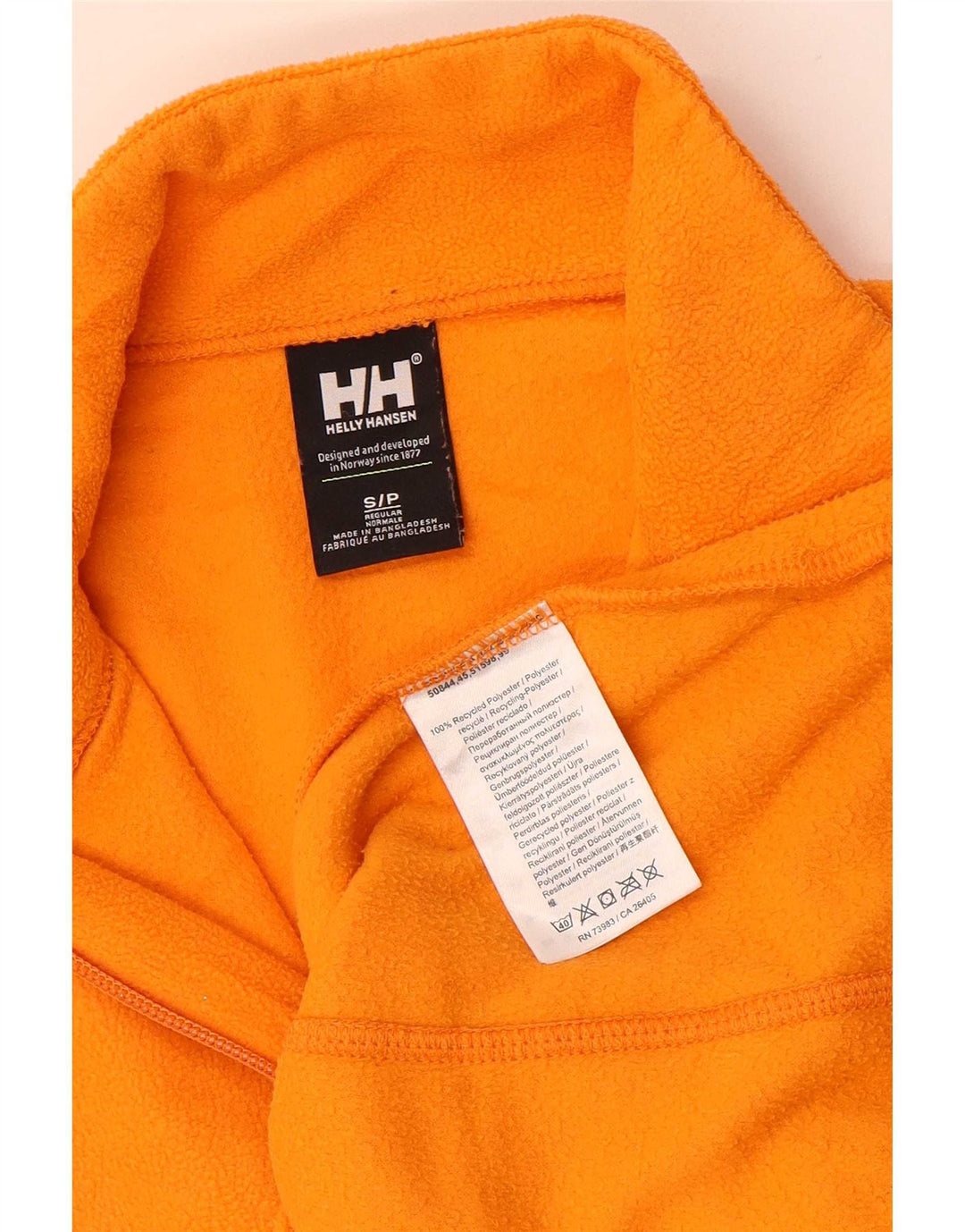Pulover pentru bărbați Helly Hansen, cu fermoar și gât, poliester portocaliu mic