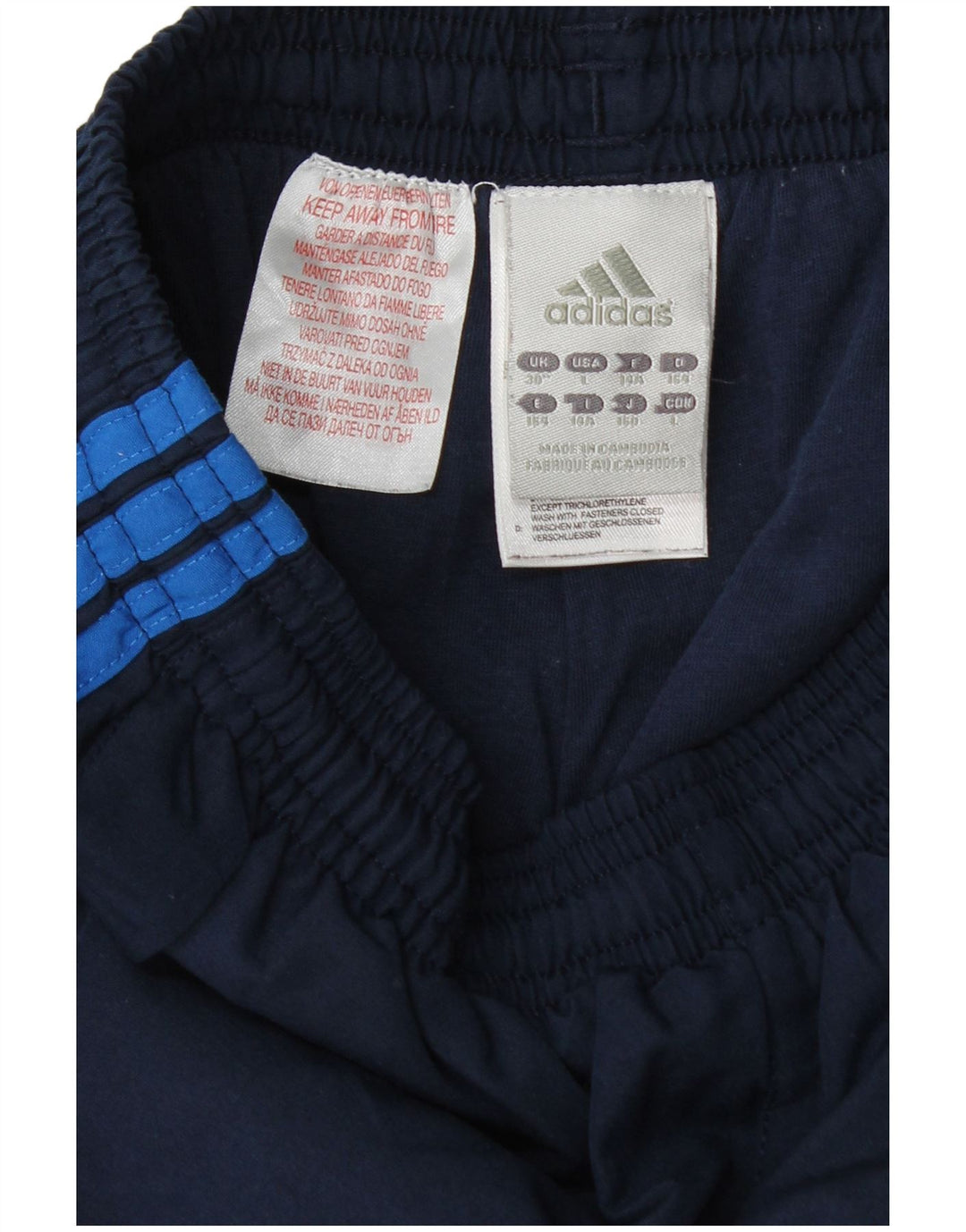 Pantaloni de trening Adidas pentru băieți 13-14 ani, albastru bleumarin, poliester color bloc