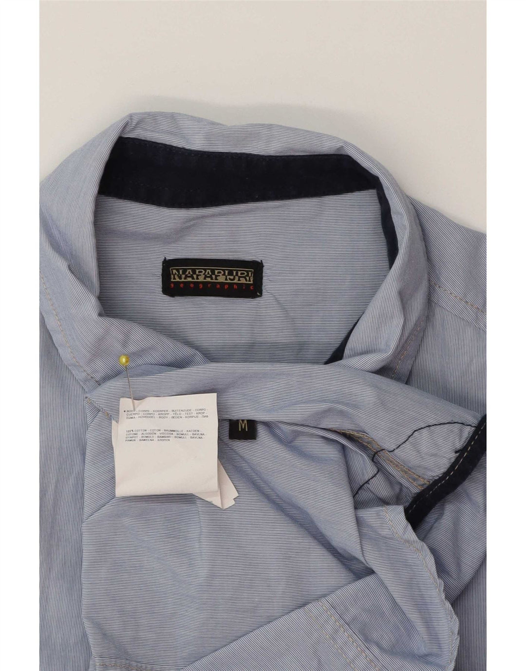 Cămașă pentru bărbați Napapijri, bumbac cu dungi albastre medii