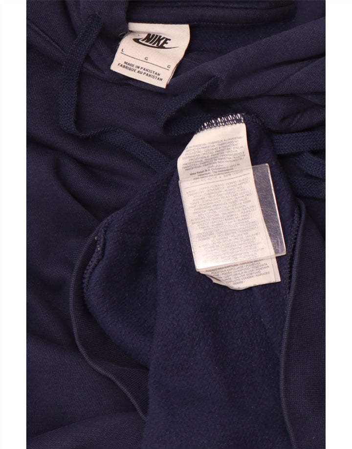 Pulover Nike pentru bărbați cu glugă grafică, mare, albastru, bumbac