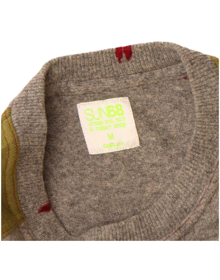 Sun68 Pulover cu gât de barcă pentru femei UK 14 Medium Gri Colorblock