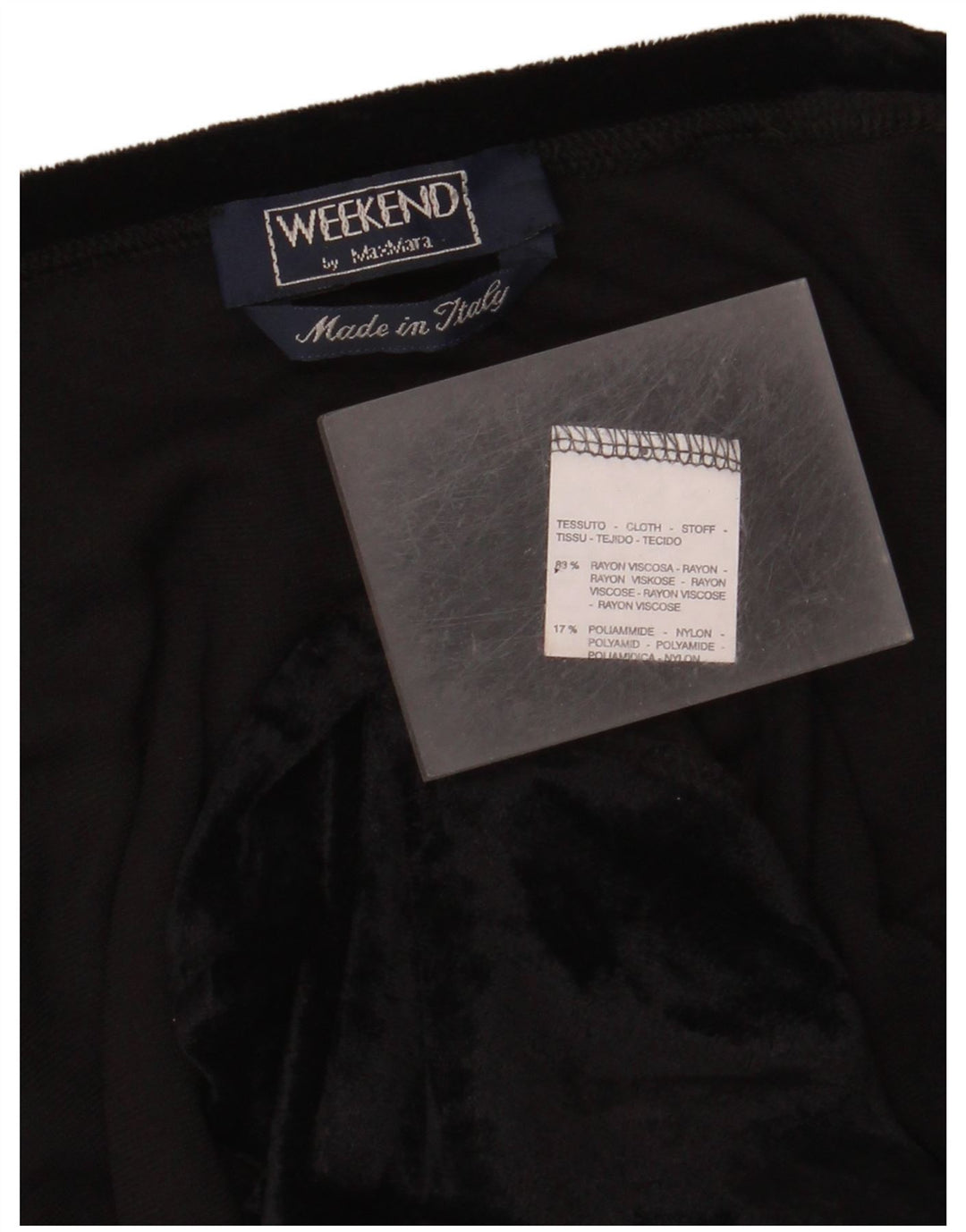 Max Mara Womens Weekend Velour Top cu mâneci 3/4 UK 16 Large Black Rayon