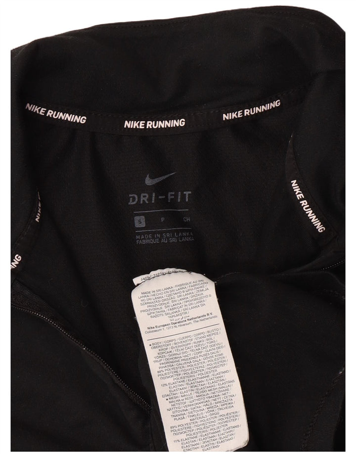 Top de trening NIKE Dri Fit, cu fermoar și gât, pentru femei, UK 10, negru