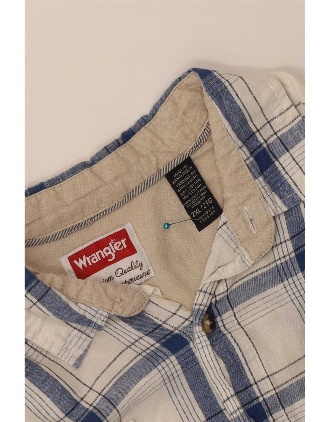 Cămașă pentru bărbați Wrangler 2XL, bumbac cu carouri albe