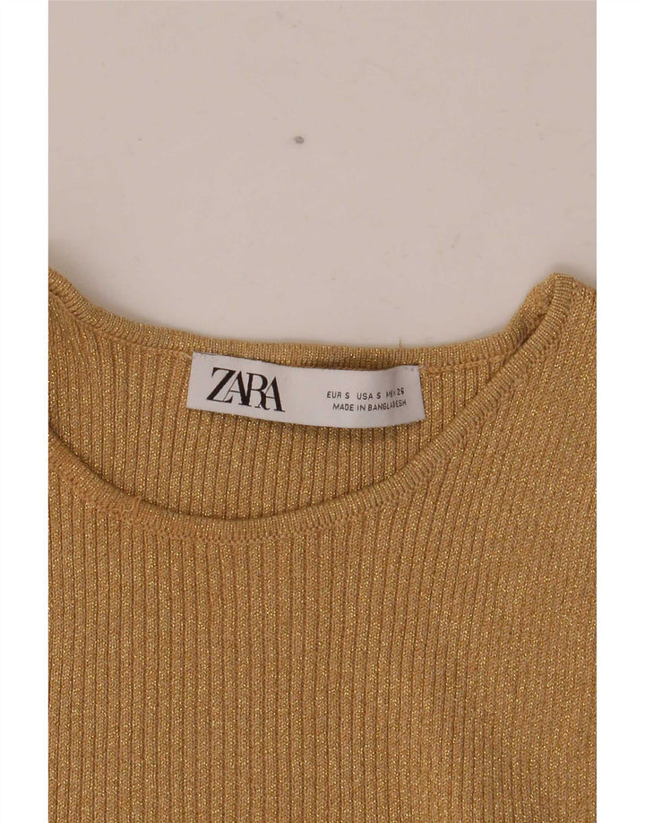 Top Vest Crop pentru Damă Zara UK 8 Small Bej