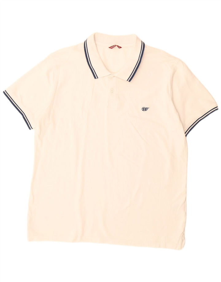Cămașă polo Carrera pentru bărbați, bumbac alb 2XL