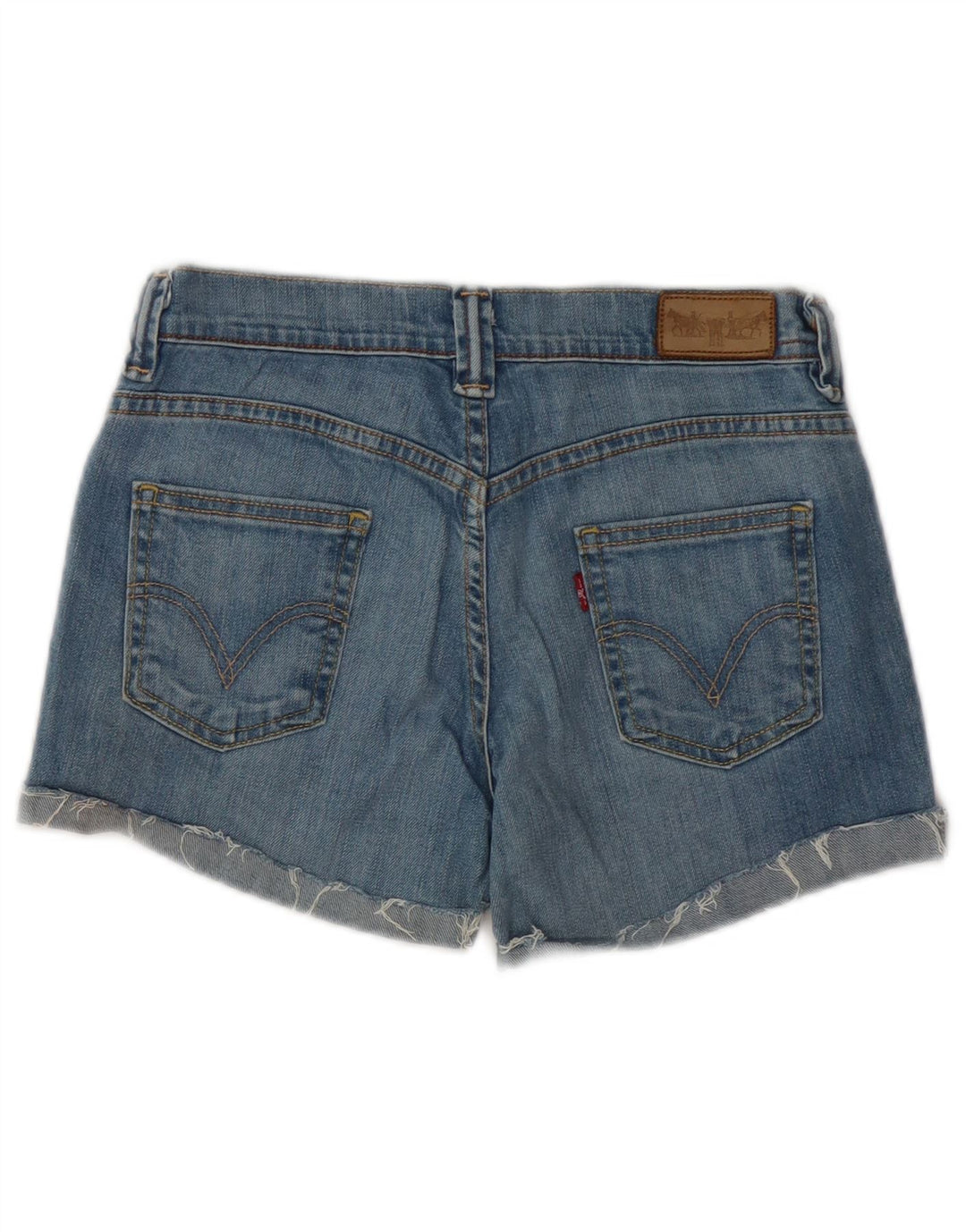 Pantaloni scurți din blugi pentru femei LEVI'S W28, bumbac albastru mediu