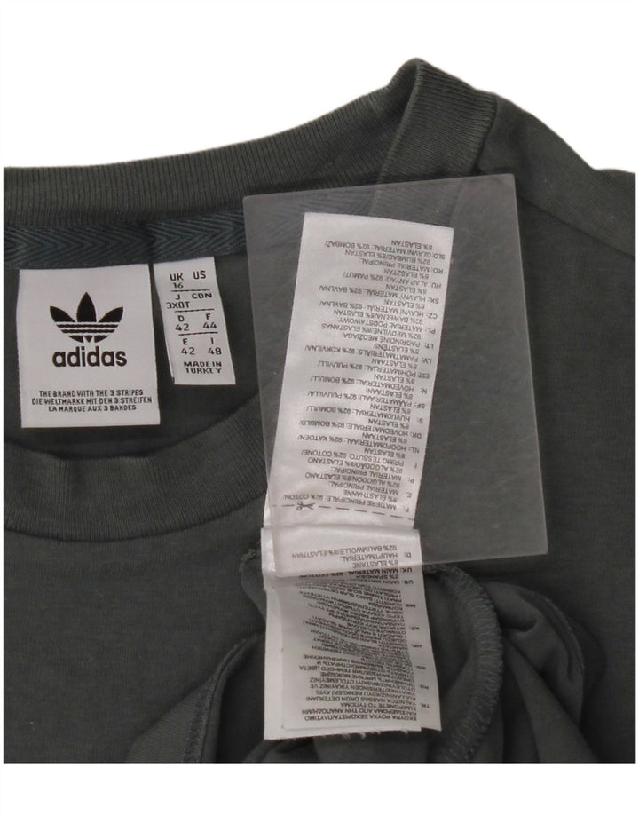 Tricou grafic ADIDAS pentru femei Top UK 16 mare bumbac gri