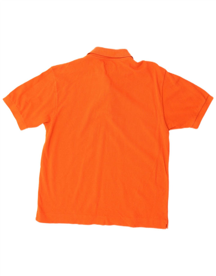 Tricou polo Benetton pentru bărbați, bumbac portocaliu mediu