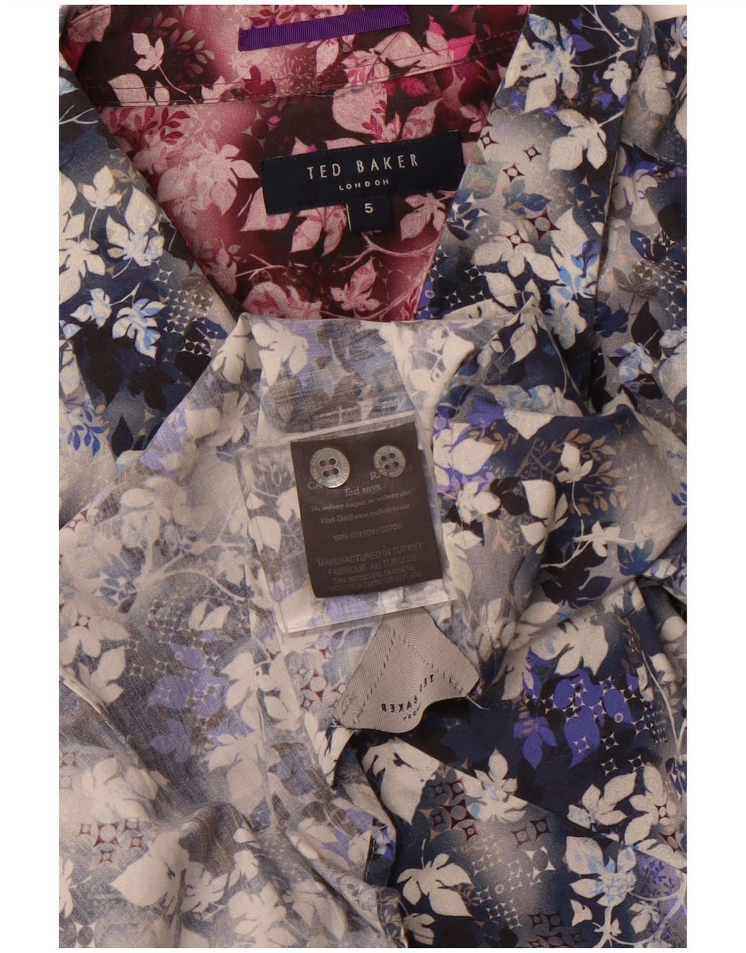 Cămașă pentru bărbați TED BAKER Mărimea 5 XL Bumbac floral multicolor