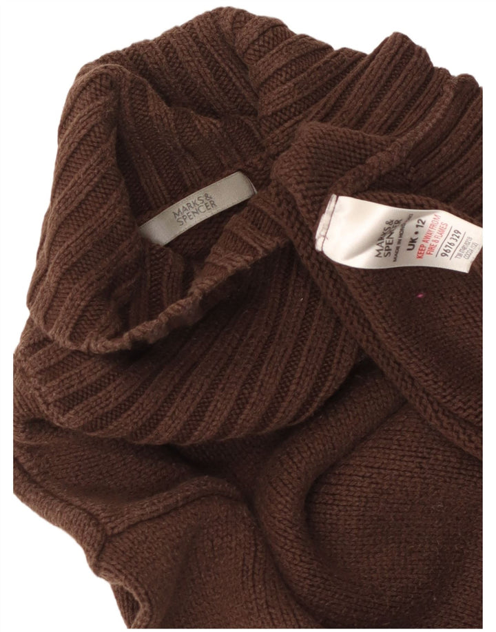 Pulover de damă Marks & Spencer crop cu gât rulat, maro mediu, UK 12