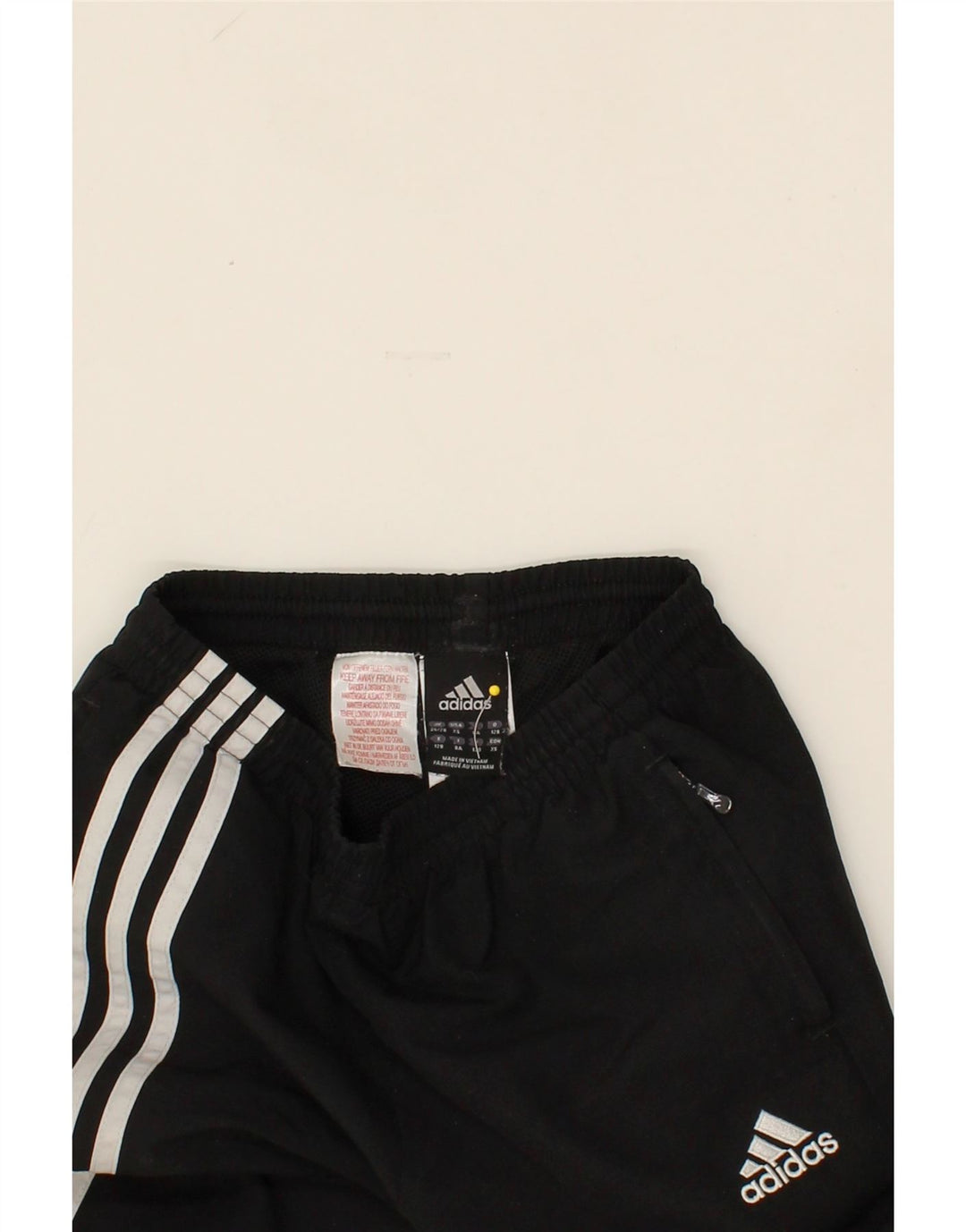 ADIDAS Boys Tracksuit Top Jacket 7-8 Years Small Black Polyester Vintage Adidas and Second-Hand Adidas from Messina Hembry 