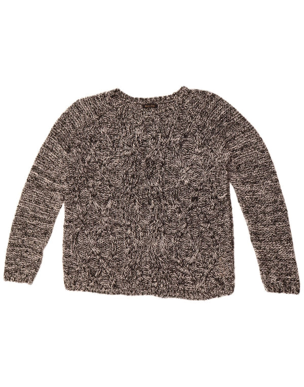 Pulover pentru femei Massimo Dutti cu gâtul barca UK 14 Medium Gri Pete