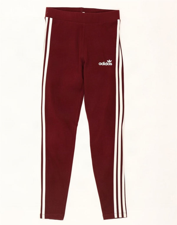 Leggings pentru femei Adidas UK 10 Small Burgundy Bumbac