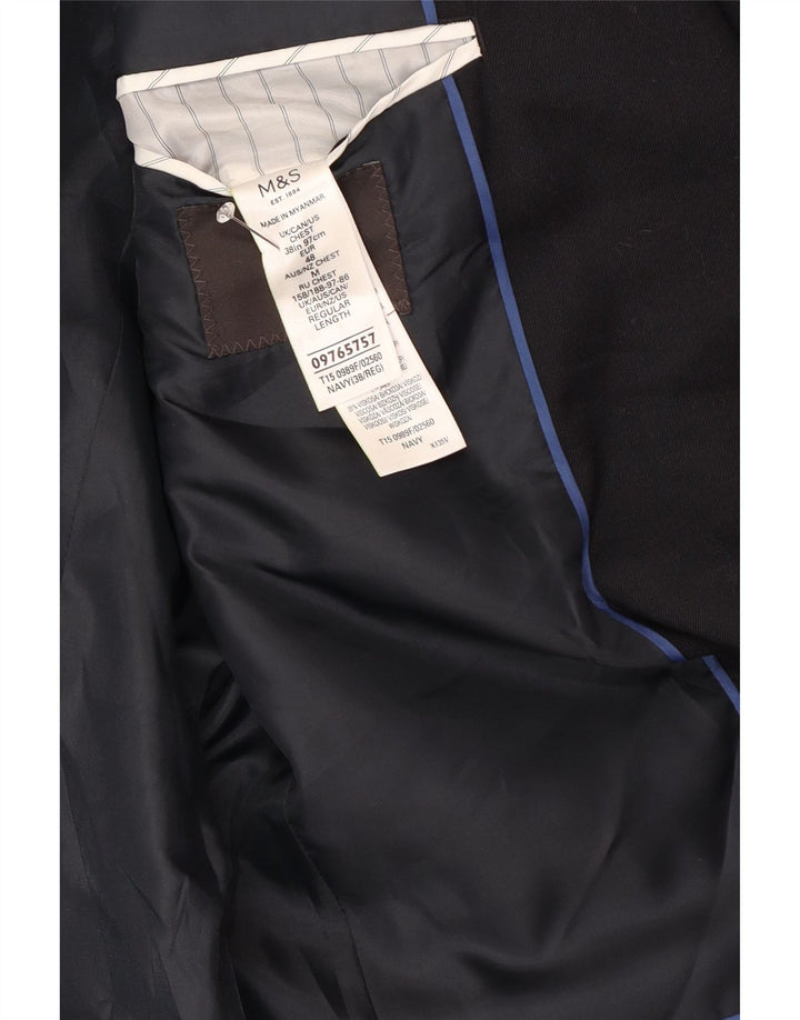 Jachetă pentru bărbați Marks & Spencer cu 2 nasturi, UK 38, bleumarin mediu