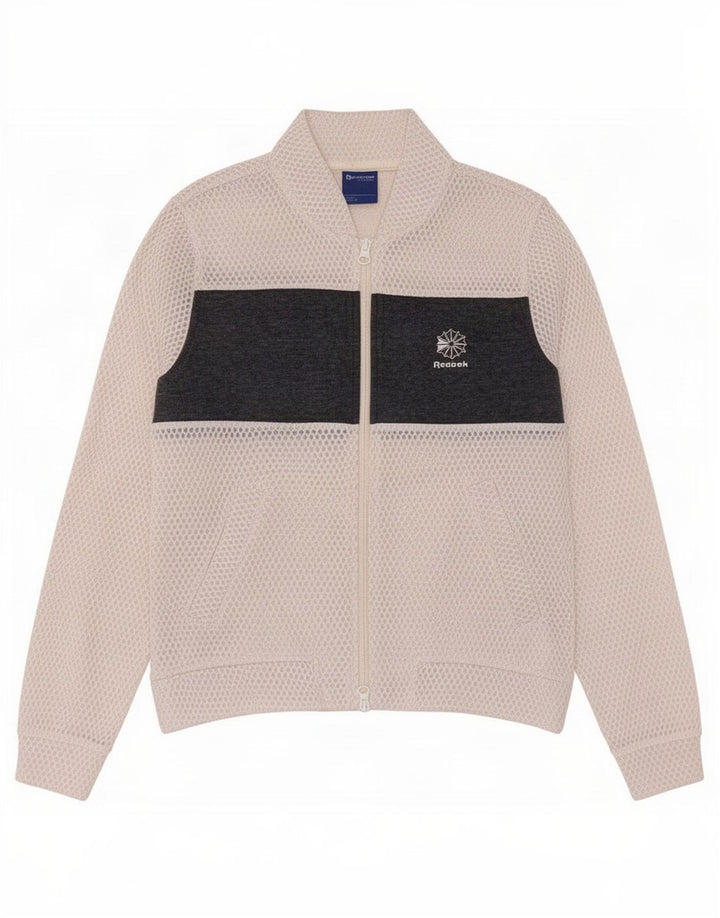 Jachetă de trening pentru femei Reebok UK 4/6 XS, poliester color bloc alb