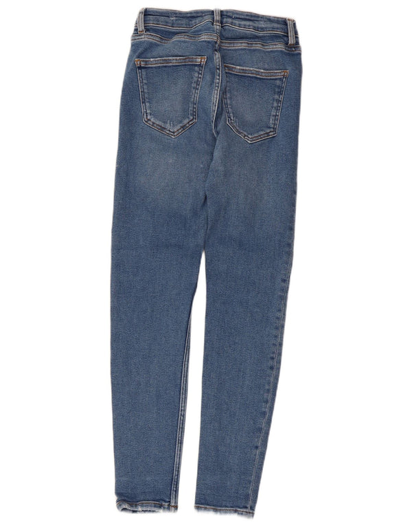 Blugi skinny distressed pentru femei Zara EU 36 XS W26 L27 Albastru