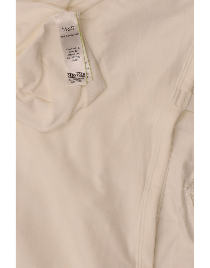 Marks & Spencer Crop Cami Top pentru femei UK 20 2XL Bumbac alb