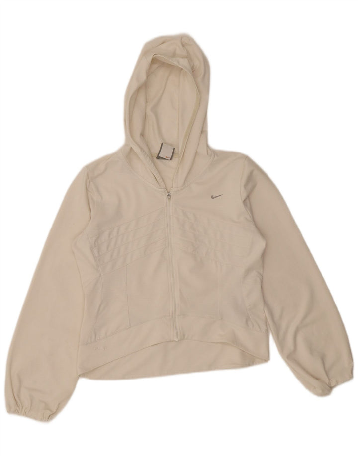 Jachetă de top cu glugă Nike Crop pentru femei UK 10/12 Medium White