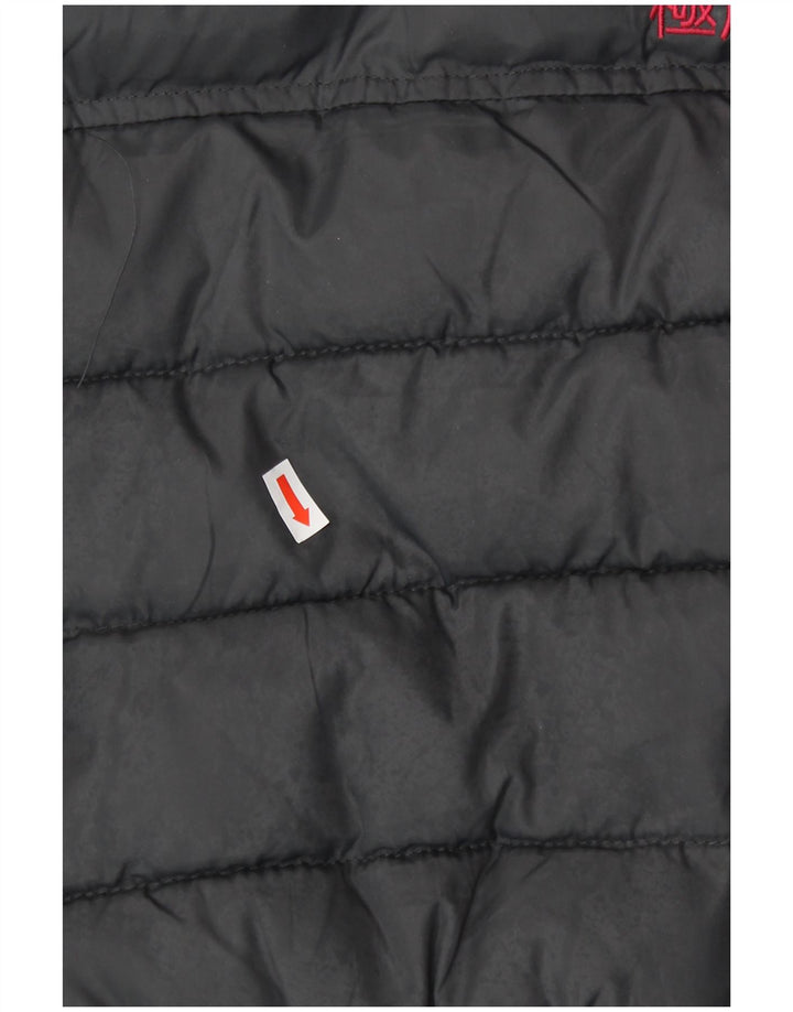 SUPERDRY Gilet căptușit cu glugă pentru femei UK 14 Medium Gri Poliester
