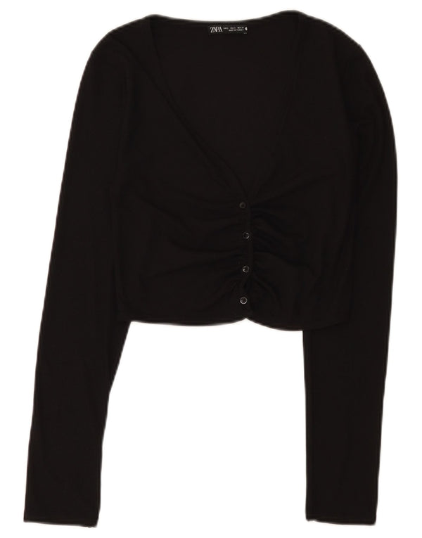 Top cardigan cu mânecă lungă pentru femei Zara UK 8 Mic Negru
