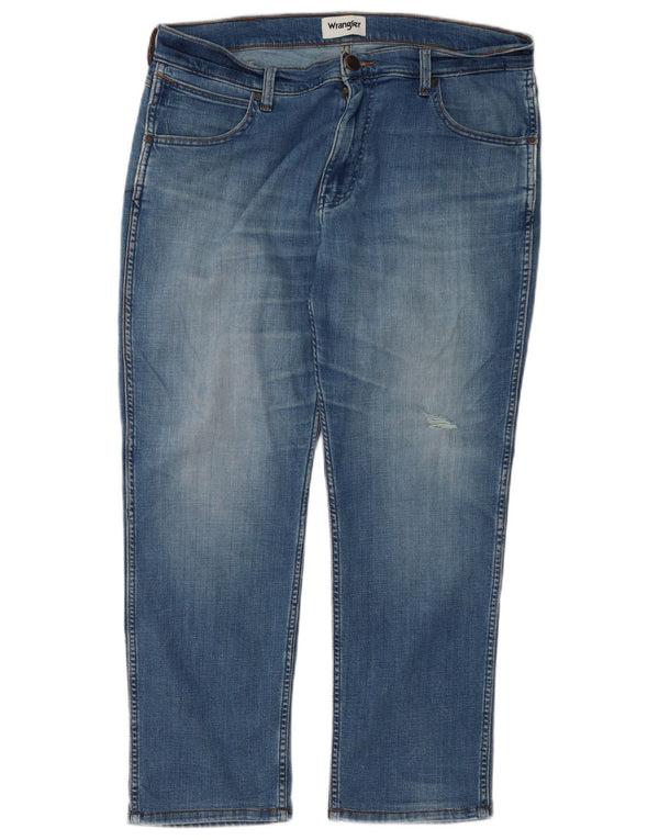 Blugi drepte învechiți pentru bărbați Wrangler Greensboro W34 L27 Bumbac albastru