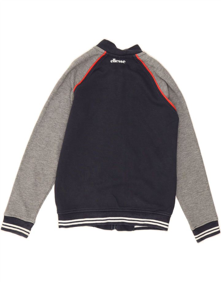ELLESSE Boys Graphic Tracksuit Top Jacket 9-10 Years Navy Blue Colourblock Vintage Ellesse and Second-Hand Ellesse from Messina Hembry 
