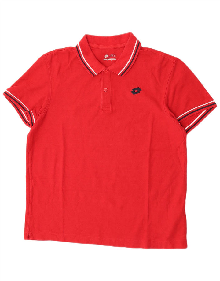 Tricou polo pentru bărbați Lotto, bumbac roșu mediu