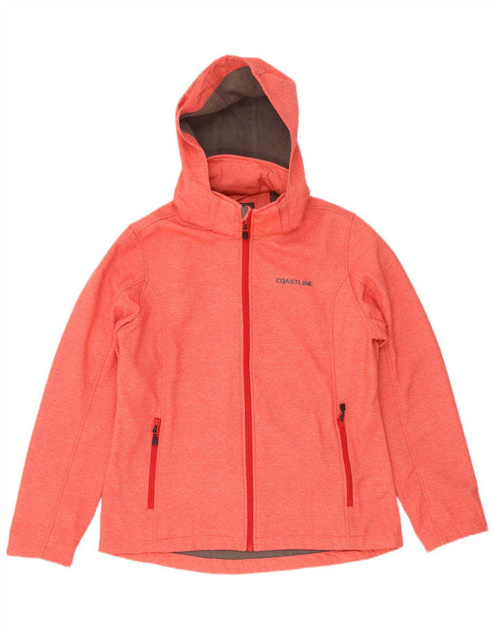 Jachetă Windbreaker cu glugă pentru femei Coast EU 42 Poliester mare roșu cu pete