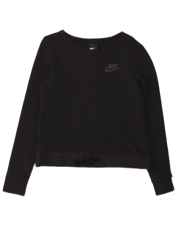 Pulover Nike Crop pentru femei UK 10 Bumbac negru mic