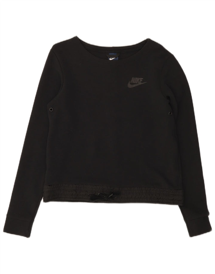 Pulover Nike Crop pentru femei UK 10 Bumbac negru mic