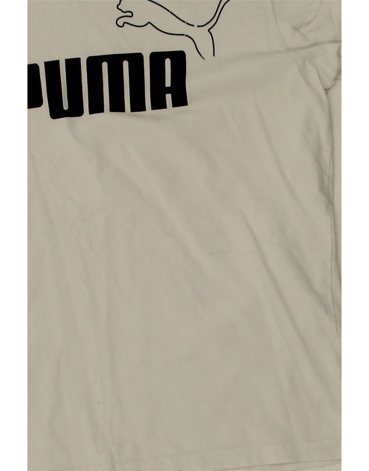 PUMA Boys Graphic T-Shirt Top 13-14 Years XL White Vintage Puma and Second-Hand Puma from Messina Hembry 