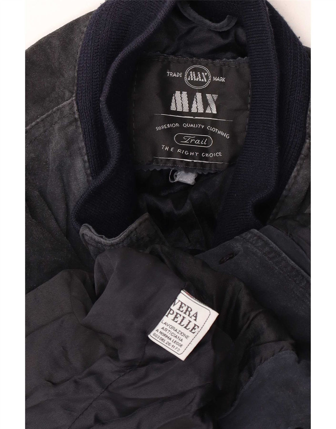 Bomber pentru bărbați Max din piele intoarsa UK 38 Mediu, albastru bleumarin