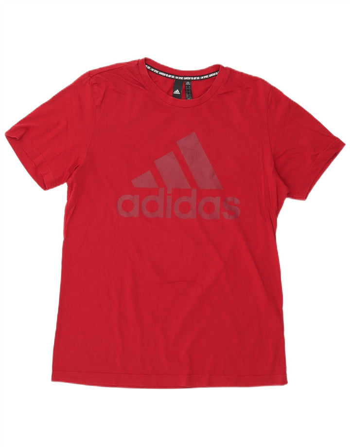 Tricou grafic ADIDAS pentru bărbați Top din bumbac roșu mediu