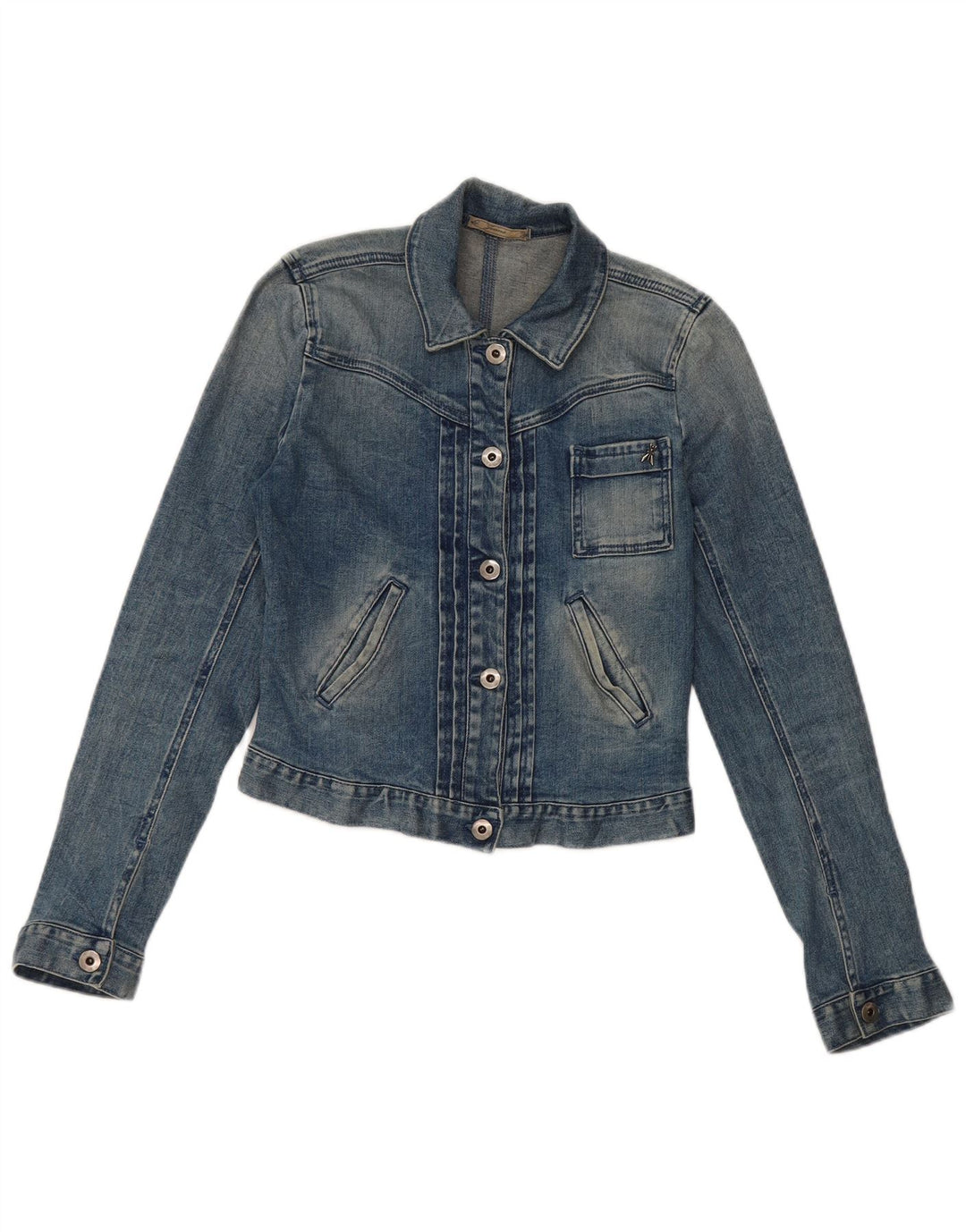 Jachetă de blugi vintage pentru femei IT 40 Small Blue Bumbac