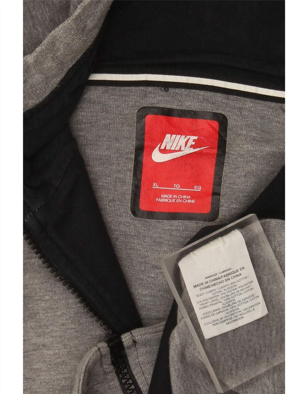 Pulover Nike pentru bărbați, cu fermoar, XL, bumbac gri