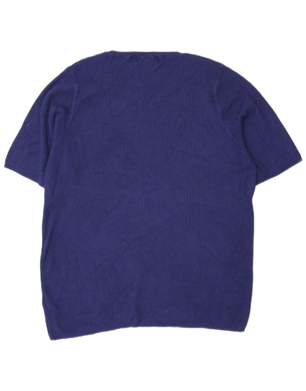 Pulover pentru femei Marks & Spencer cu decolteu triplu UK 22 3XL Bleumarin