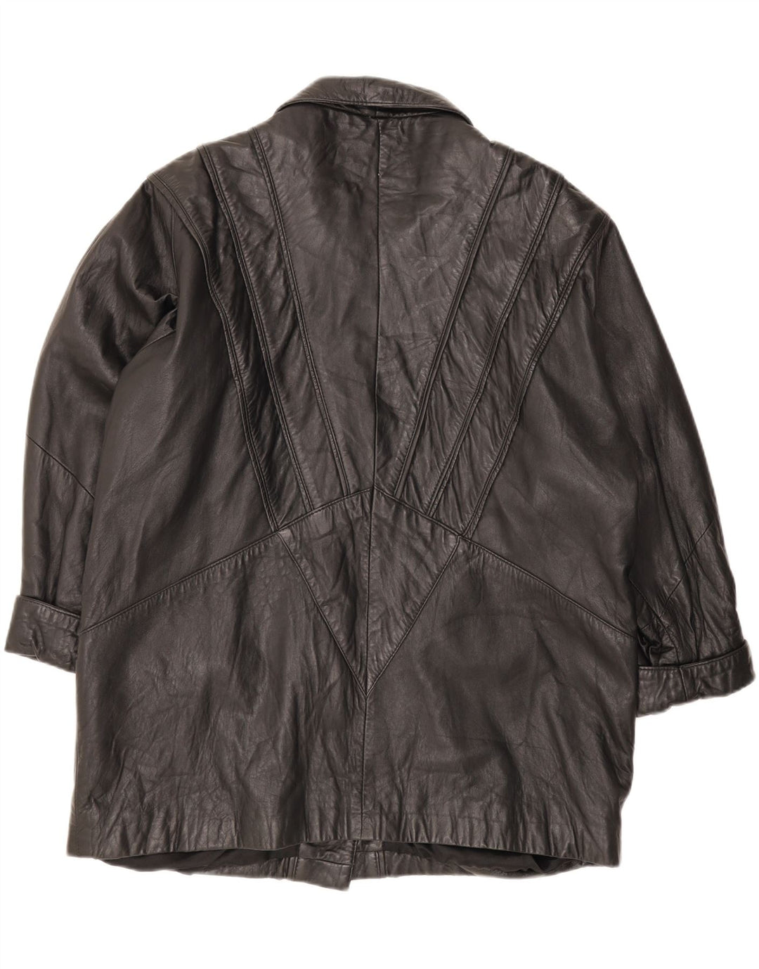 Geacă de piele vintage pentru femei IT 48 XL din piele neagră