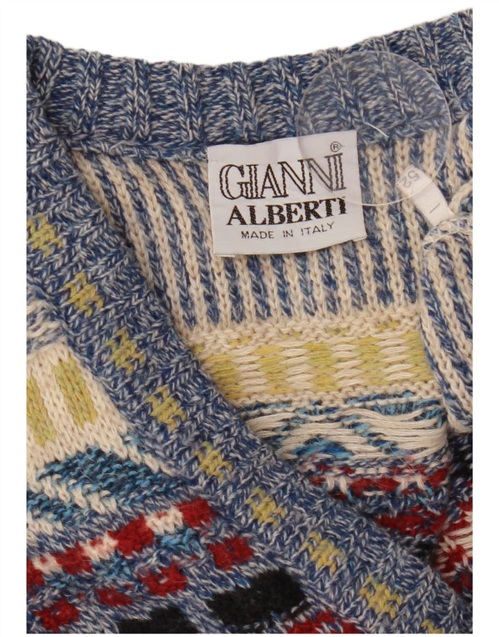 Gianni Alberti Pulover cu decolteu în V pentru bărbați IT 52 Large Multicolor