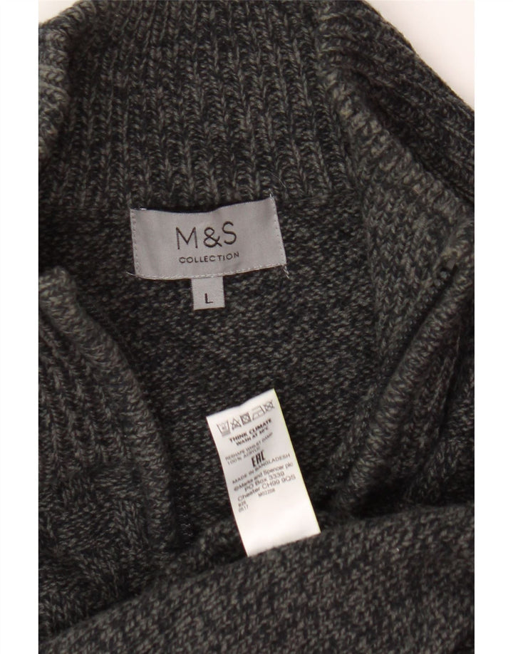 Pulover cardigan pentru bărbați Marks & Spencer, mare, gri acrilic
